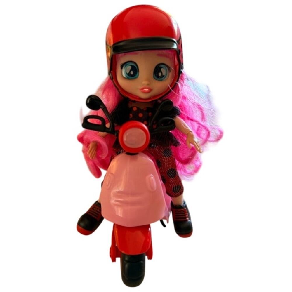 Ladybug Inspired Doll Scooter Set Pink Hair Red Black Accessories Lot